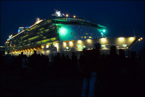 Freedom of the Seas by night